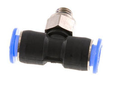 6mm x M 6 inline T-stuk Messing/PBT Insteekfitting Buitendraad Draaibaar Compact Ontwerp NBR [2 Stuks]