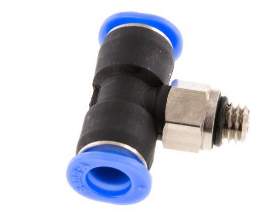 6mm x M 6 inline T-stuk Messing/PBT Insteekfitting Buitendraad Draaibaar Compact Ontwerp NBR [2 Stuks]