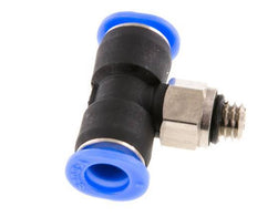 6mm x M 6 inline T-stuk Messing/PBT Insteekfitting Buitendraad Draaibaar Compact Ontwerp NBR [2 Stuks]