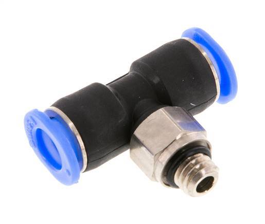 6mm x M 6 inline T-stuk Messing/PBT Insteekfitting Buitendraad Draaibaar Compact Ontwerp NBR [2 Stuks]