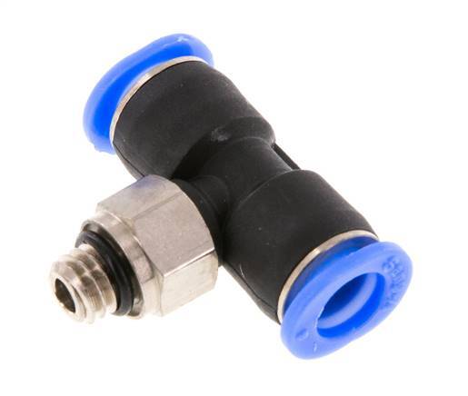 6mm x M 6 inline T-stuk Messing/PBT Insteekfitting Buitendraad Draaibaar Compact Ontwerp NBR [2 Stuks]