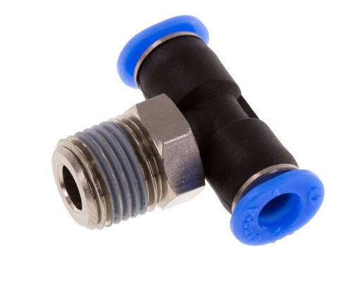 4mm x R1/8'' inline T-stuk Messing/PBT Insteekfitting Buitendraad Draaibaar Compact Ontwerp NBR [2 Stuks]