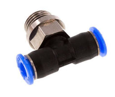 4mm x G1/8'' inline T-stuk Messing/PBT Insteekfitting Buitendraad Draaibaar Compact Ontwerp NBR [2 Stuks]