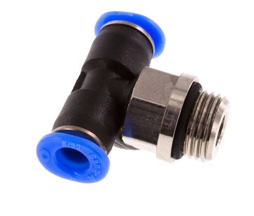 4mm x G1/8'' inline T-stuk Messing/PBT Insteekfitting Buitendraad Draaibaar Compact Ontwerp NBR [2 Stuks]