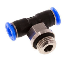 4mm x G1/8'' inline T-stuk Messing/PBT Insteekfitting Buitendraad Draaibaar Compact Ontwerp NBR [2 Stuks]