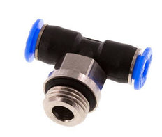 4mm x G1/8'' inline T-stuk Messing/PBT Insteekfitting Buitendraad Draaibaar Compact Ontwerp NBR [2 Stuks]