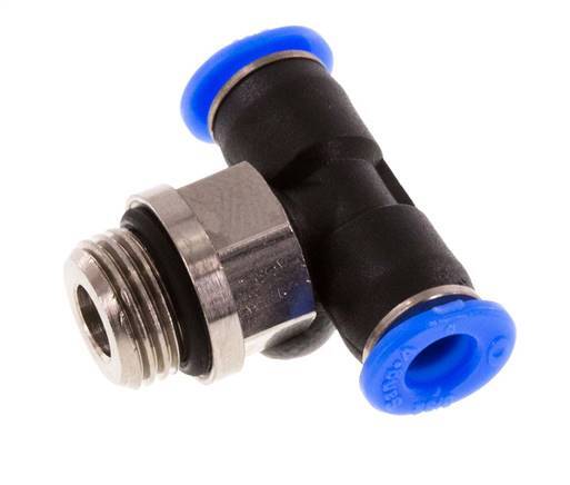 4mm x G1/8'' inline T-stuk Messing/PBT Insteekfitting Buitendraad Draaibaar Compact Ontwerp NBR [2 Stuks]