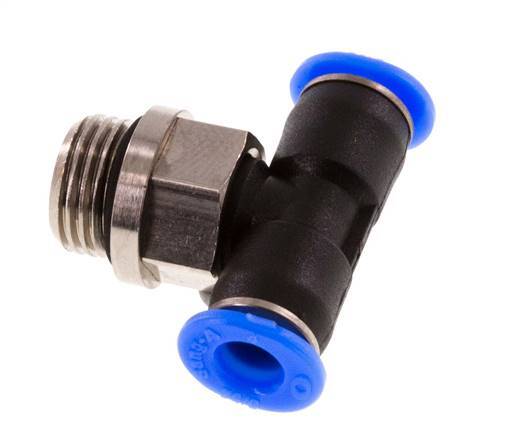 4mm x G1/8'' inline T-stuk Messing/PBT Insteekfitting Buitendraad Draaibaar Compact Ontwerp NBR [2 Stuks]