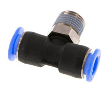 6mm x R1/8'' inline T-stuk Messing/PBT Insteekfitting Buitendraad Draaibaar Compact Ontwerp NBR [2 Stuks]