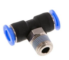 6mm x R1/8'' inline T-stuk Messing/PBT Insteekfitting Buitendraad Draaibaar Compact Ontwerp NBR [2 Stuks]