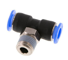 6mm x R1/8'' inline T-stuk Messing/PBT Insteekfitting Buitendraad Draaibaar Compact Ontwerp NBR [2 Stuks]