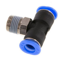 6mm x R1/8'' inline T-stuk Messing/PBT Insteekfitting Buitendraad Draaibaar Compact Ontwerp NBR [2 Stuks]