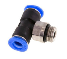 6mm x G1/8'' inline T-stuk Messing/PBT Insteekfitting Buitendraad Draaibaar Compact Ontwerp NBR [2 Stuks]