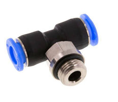 6mm x G1/8'' inline T-stuk Messing/PBT Insteekfitting Buitendraad Draaibaar Compact Ontwerp NBR [2 Stuks]
