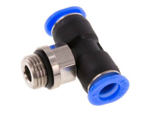6mm x G1/8'' inline T-stuk Messing/PBT Insteekfitting Buitendraad Draaibaar Compact Ontwerp NBR [2 Stuks]