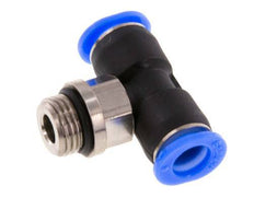 6mm x G1/8'' inline T-stuk Messing/PBT Insteekfitting Buitendraad Draaibaar Compact Ontwerp NBR [2 Stuks]