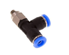 3mm x M 3 rechte hoek T-stuk Staal/PBT Insteekfitting Buitendraad Draaibaar Compact Ontwerp NBR [2 Stuks]