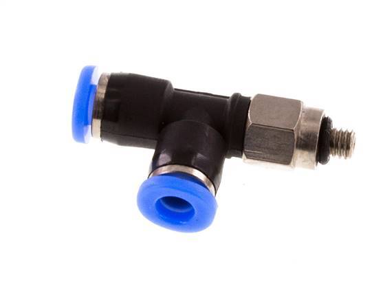 3mm x M 3 rechte hoek T-stuk Staal/PBT Insteekfitting Buitendraad Draaibaar Compact Ontwerp NBR [2 Stuks]