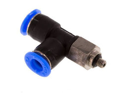 4mm x M 3 Right Angle Tee Push-in Fitting with Male Threads Steel/PBT NBR Rotatable Compact Design [2 Pieces]