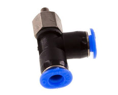 4mm x M 3 rechte hoek T-stuk Staal/PBT Insteekfitting Buitendraad Draaibaar Compact Ontwerp NBR [2 Stuks]