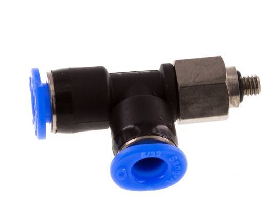 4mm x M 3 rechte hoek T-stuk Staal/PBT Insteekfitting Buitendraad Draaibaar Compact Ontwerp NBR [2 Stuks]