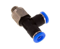 3mm x M 5 rechte hoek T-stuk Messing/PBT Insteekfitting Buitendraad Draaibaar Compact Ontwerp NBR [2 Stuks]