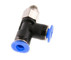 4mm x M 5 rechte hoek T-stuk Messing/PBT Insteekfitting Buitendraad Draaibaar Compact Ontwerp NBR [2 Stuks]