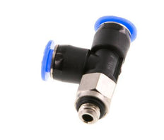 4mm x M 5 rechte hoek T-stuk Messing/PBT Insteekfitting Buitendraad Draaibaar Compact Ontwerp NBR [2 Stuks]