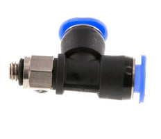 6mm x M 5 rechte hoek T-stuk Messing/PBT Insteekfitting Buitendraad Draaibaar Compact Ontwerp NBR [2 Stuks]