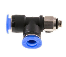 6mm x M 5 rechte hoek T-stuk Messing/PBT Insteekfitting Buitendraad Draaibaar Compact Ontwerp NBR [2 Stuks]