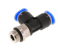 4mm x R1/8'' rechte hoek T-stuk Messing/PBT Insteekfitting Buitendraad Draaibaar Compact Ontwerp NBR [2 Stuks]