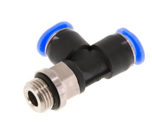 4mm x R1/8'' Right Angle Tee Push-in Fitting with Male Threads Brass/PBT NBR Rotatable Compact Design [2 Pieces]