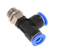 4mm x R1/8'' Right Angle Tee Push-in Fitting with Male Threads Brass/PBT NBR Rotatable Compact Design [2 Pieces]