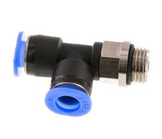 4mm x R1/8'' rechte hoek T-stuk Messing/PBT Insteekfitting Buitendraad Draaibaar Compact Ontwerp NBR [2 Stuks]
