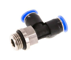 4mm x G1/8'' Right Angle Tee Push-in Fitting with Male Threads Brass/PBT NBR Rotatable Compact Design [2 Pieces]