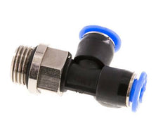 4mm x G1/8'' Right Angle Tee Push-in Fitting with Male Threads Brass/PBT NBR Rotatable Compact Design [2 Pieces]