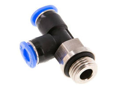 4mm x G1/8'' rechte hoek T-stuk Messing/PBT Insteekfitting Buitendraad Draaibaar Compact Ontwerp NBR [2 Stuks]