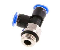 4mm x G1/8'' rechte hoek T-stuk Messing/PBT Insteekfitting Buitendraad Draaibaar Compact Ontwerp NBR [2 Stuks]