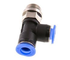 6mm x G1/8'' Right Angle Tee Push-in Fitting with Male Threads Brass/PBT NBR Rotatable Compact Design [2 Pieces]