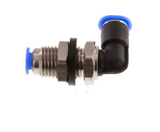 4mm 90 graden L-verbinding Messing/PBT Insteekfitting Schotdoorvoer Compact Ontwerp NBR [2 Stuks]