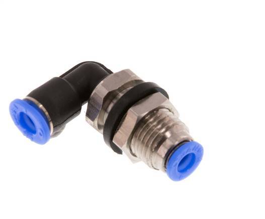 4mm 90 graden L-verbinding Messing/PBT Insteekfitting Schotdoorvoer Compact Ontwerp NBR [2 Stuks]