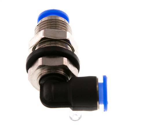 6mm 90 graden L-verbinding Messing/PBT Insteekfitting Schotdoorvoer Compact Ontwerp NBR [2 Stuks]
