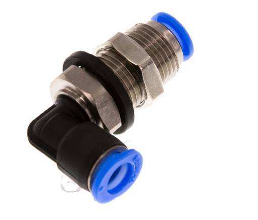 6mm 90 graden L-verbinding Messing/PBT Insteekfitting Schotdoorvoer Compact Ontwerp NBR [2 Stuks]