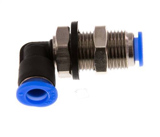 6mm 90 graden L-verbinding Messing/PBT Insteekfitting Schotdoorvoer Compact Ontwerp NBR [2 Stuks]