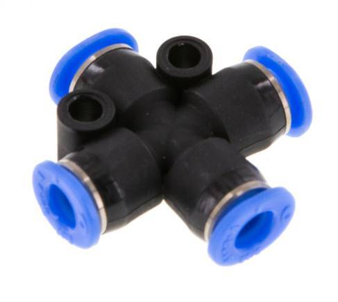 4mm Cross PA 66 Insteekfitting Compact Ontwerp NBR [2 Stuks]