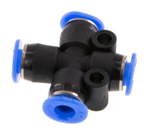 4mm Cross PA 66 Insteekfitting Compact Ontwerp NBR [2 Stuks]