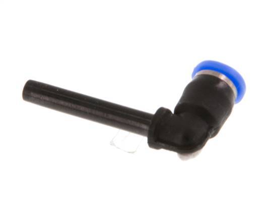 3mm x 3mm 90 graden L-verbinding PBT Insteekfitting Plug Compact Ontwerp NBR [2 Stuks]