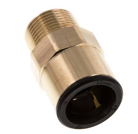 22mm x R3/4'' Messing/POM Insteekfitting Buitendraad NBR