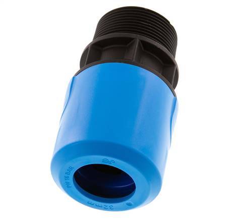 32mm x R1 1/2'' PA/POM Insteekfitting Buitendraad NBR