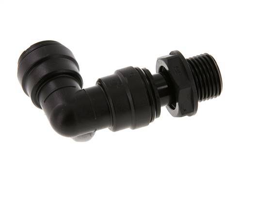 15mm x G1/2'' 90 graden L-verbinding POM Insteekfitting Buitendraad Draaibaar NBR